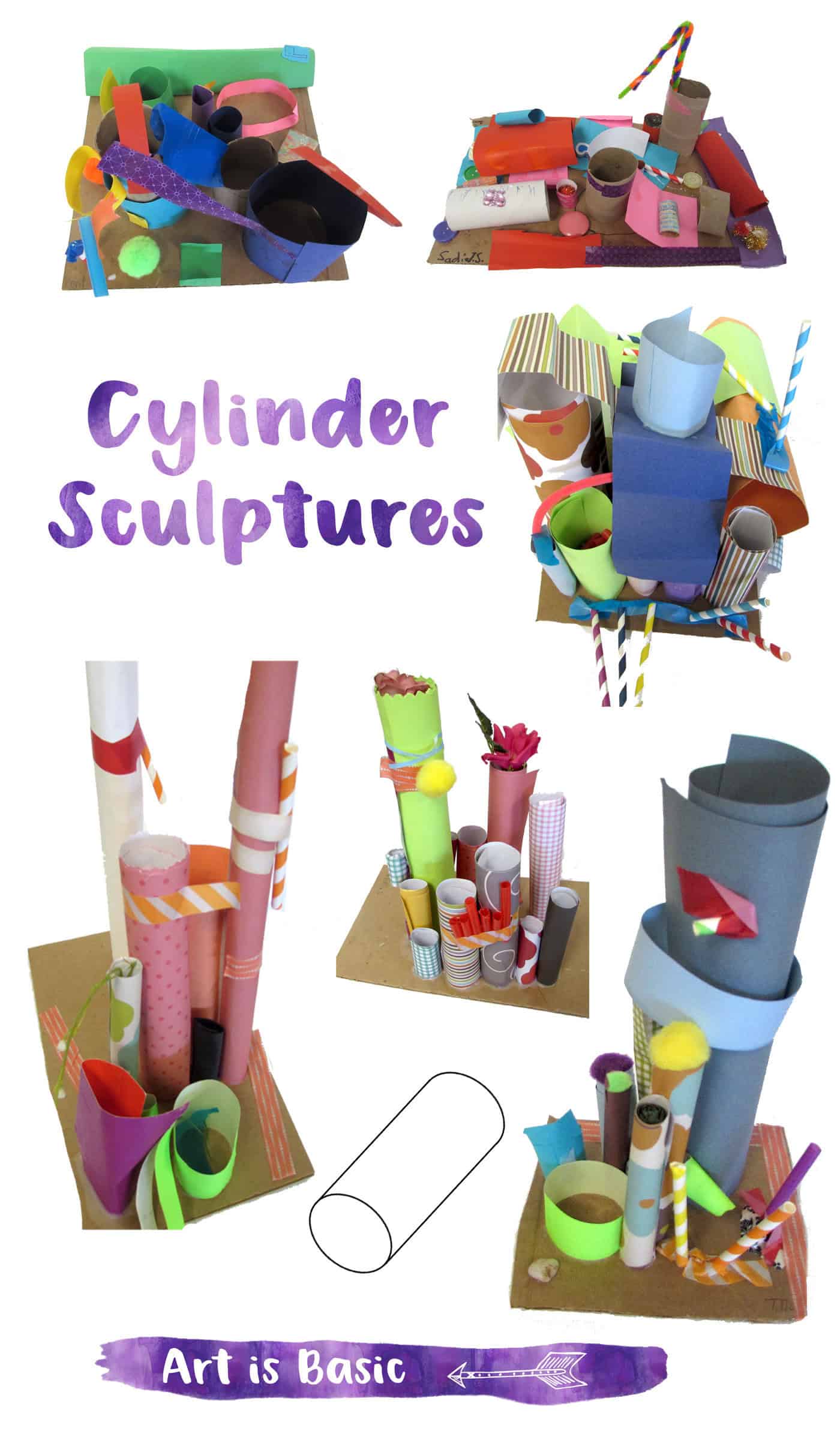 Cylinder Sculptures for Kids Art is Basic An Elementary Art Blog