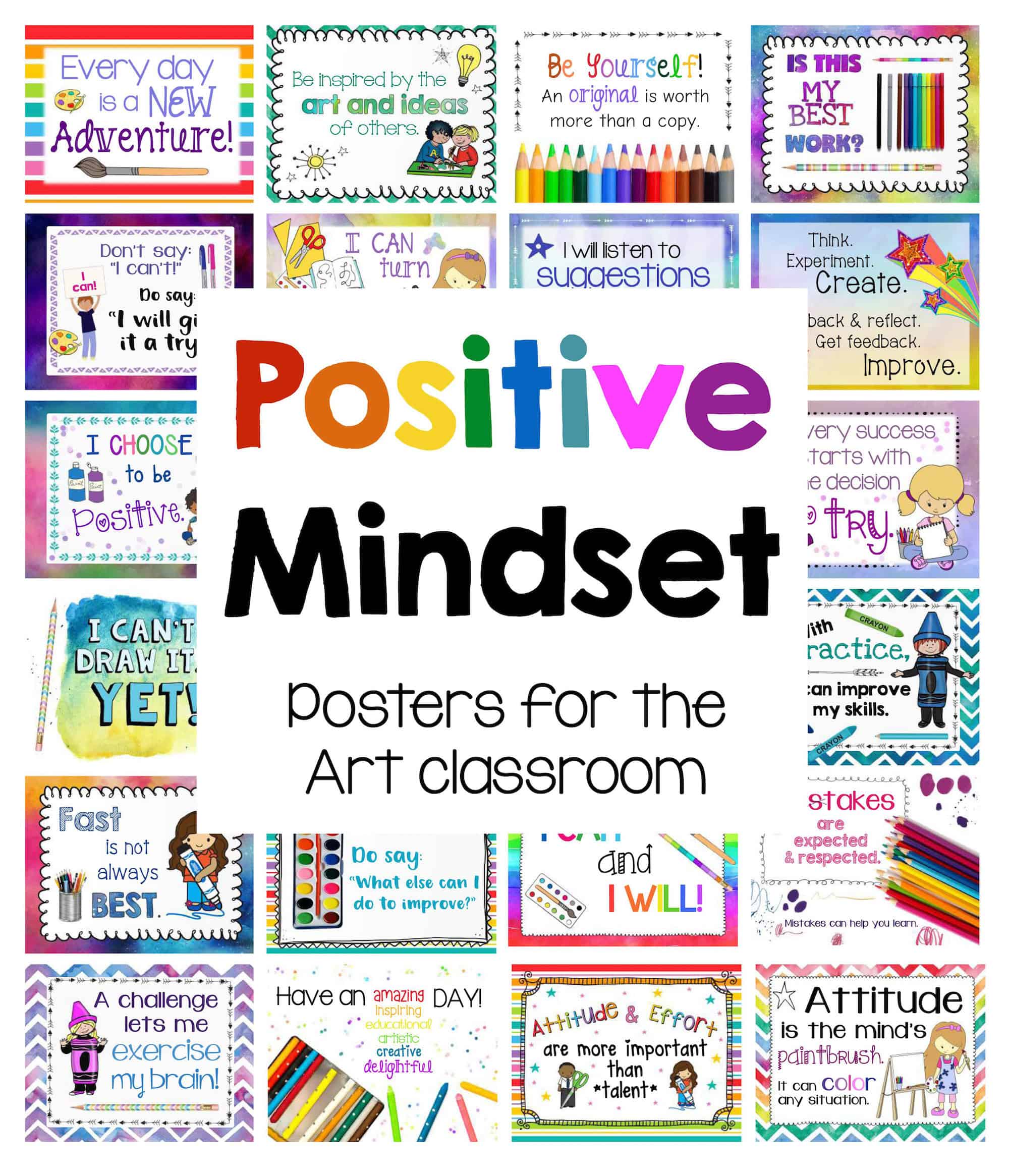 Positive Mindset Posters Art is Basic An Elementary Art Blog
