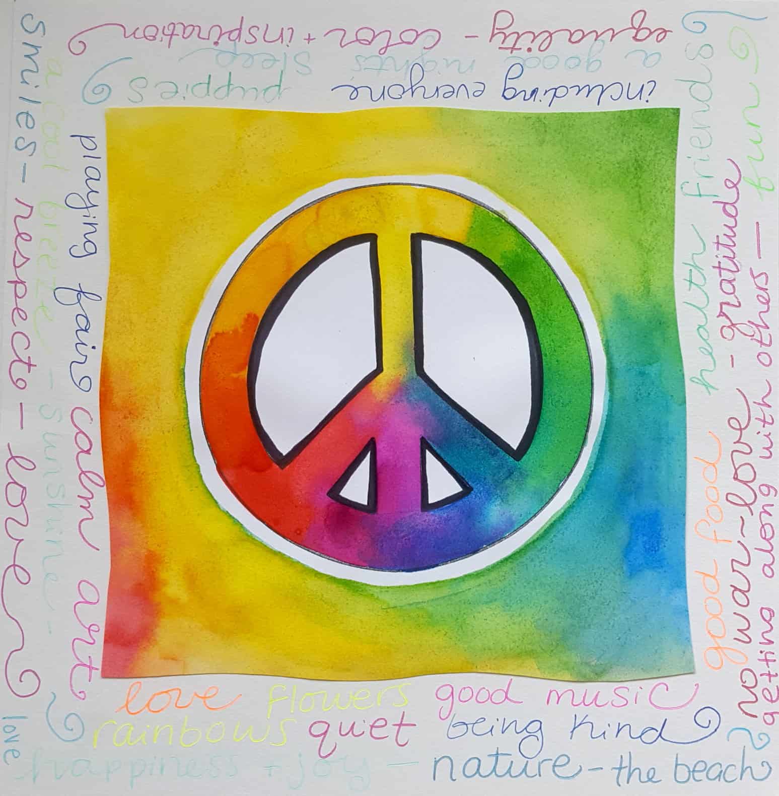 Peace Sign Art with Kids Art is Basic An Elementary Art Blog
