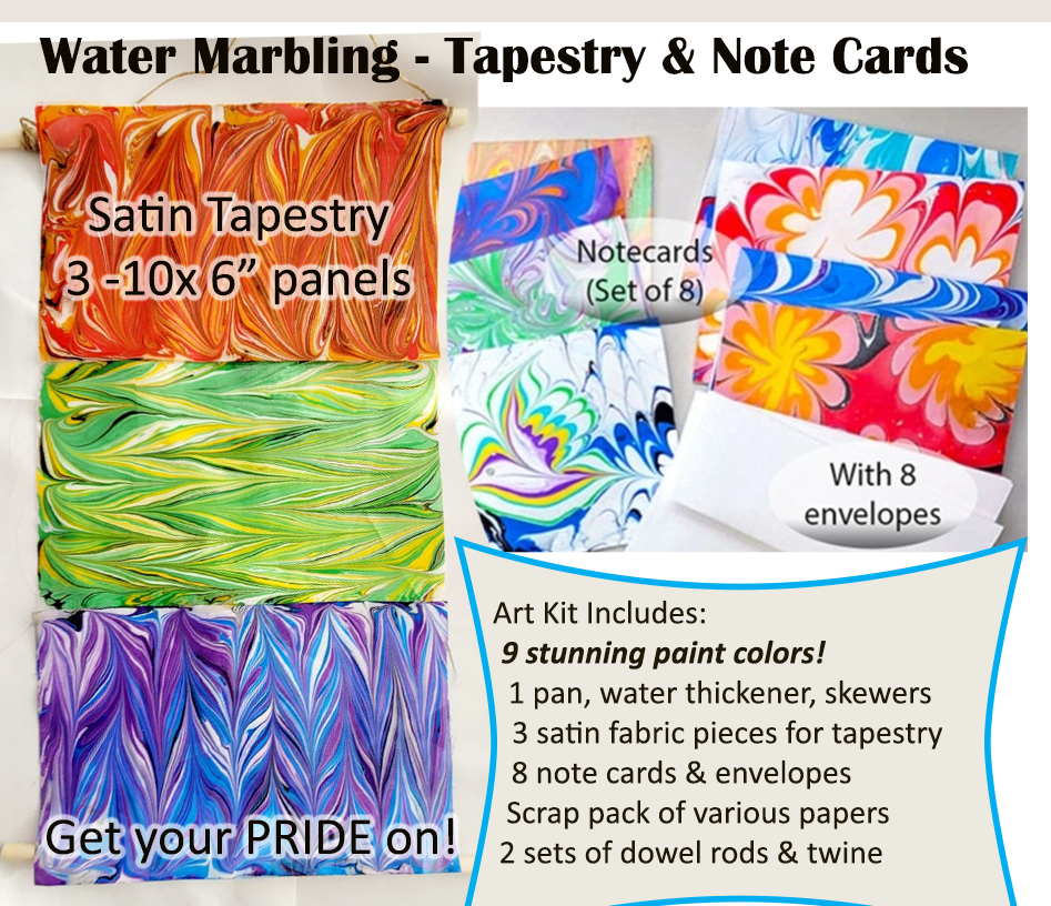 Water Marbling Kit Tapistry and Notecards