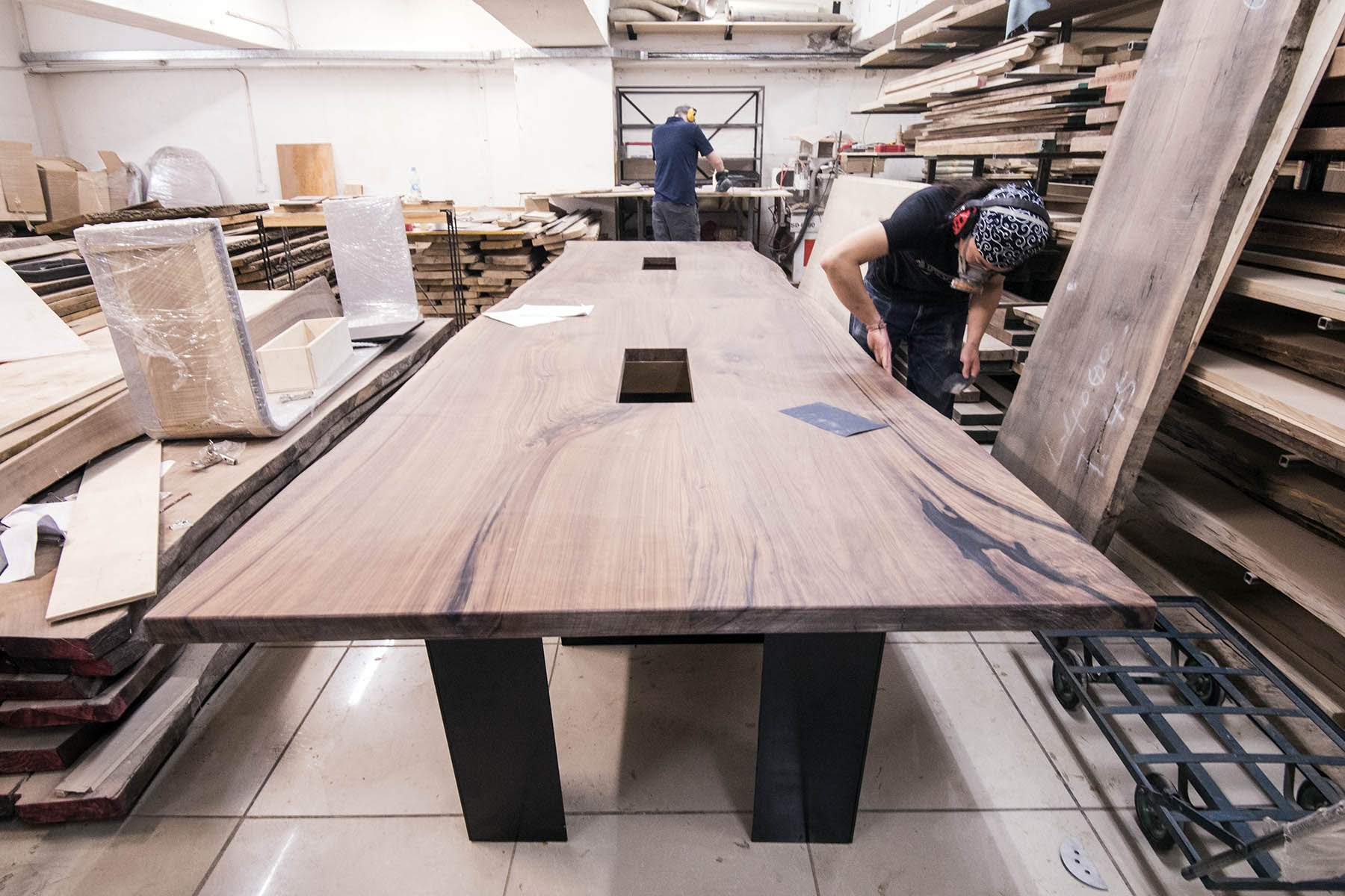 Custom slab tables and wooden tops Art Millwork