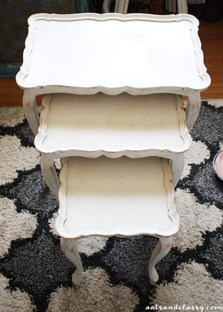 My Nesting Tables DIY Stencil Makeover Arts and Classy