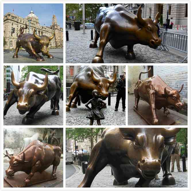 Large size outdoor sculpture Bronze wall street bull statue replica for sale BOKK350 You Fine