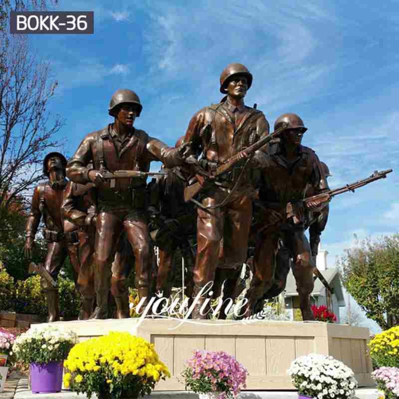 Outdoor Group Bronze Military Statues Memorial Park for Sale BOKK36