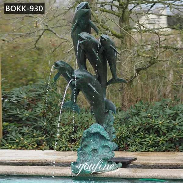 Outdoor Five Bronze Dolphin Fountain Pool Decoration for Sale BOKK930
