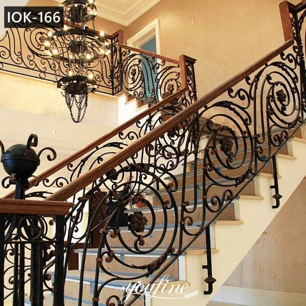 Wrought Iron Balustrades Interior Metal Stair Railing Wholesale IOK165