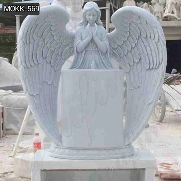 Hand Carved Customized Design Marble Baby Angel Headstone for Sale MOKK
