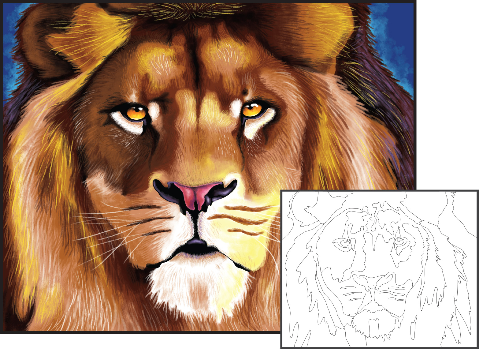 Acrylic Painting IdeasNature Painting of African Lion