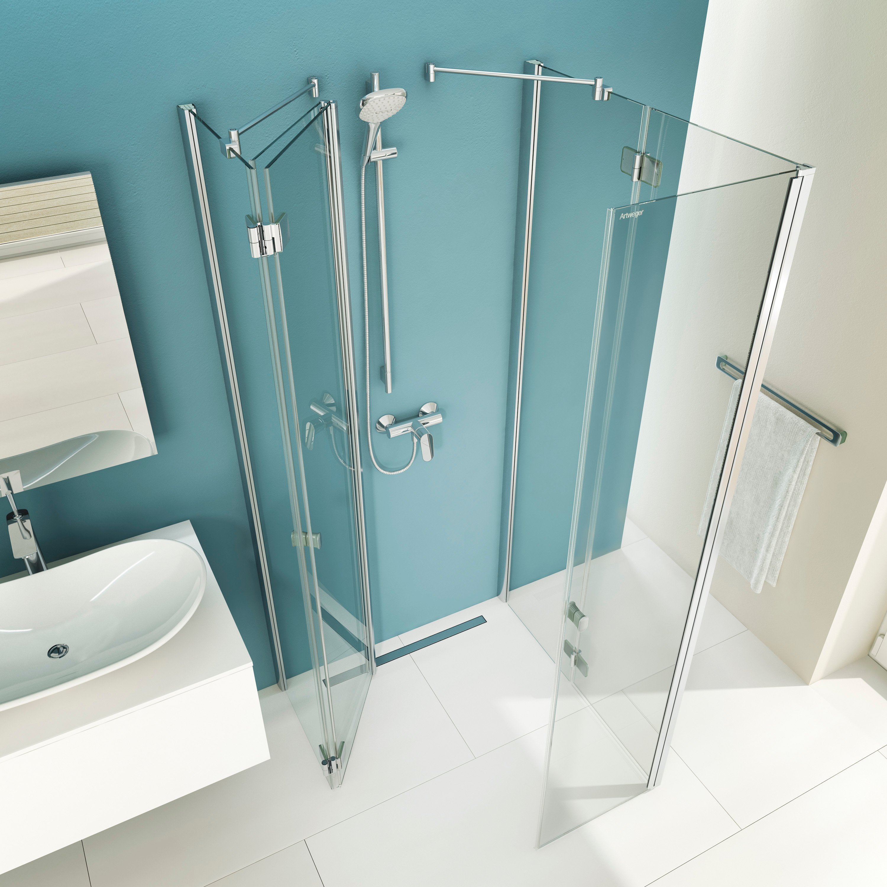 Regnavvisare Dusch ArtwegerDuschFaltwände für mehr Raum im Bad