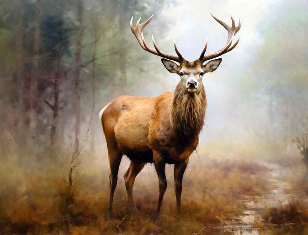 Meadow Buck 2 by Ray Powers Ceramic Accent & Decor Tile OBRPA281AT