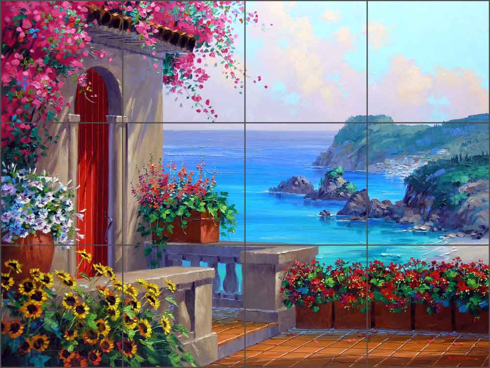 Majesty of the Mediterranean by Mikki Senkarik Ceramic Tile Mural