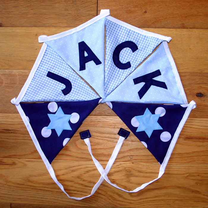 Classic Baby Boy Bunting Arty apple handmade crafts