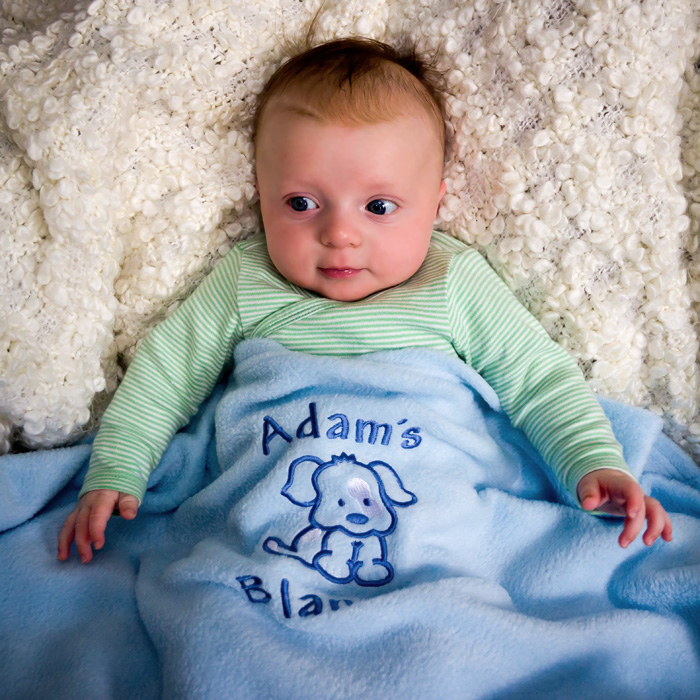 Personalised Baby Boy Blanket Arty apple