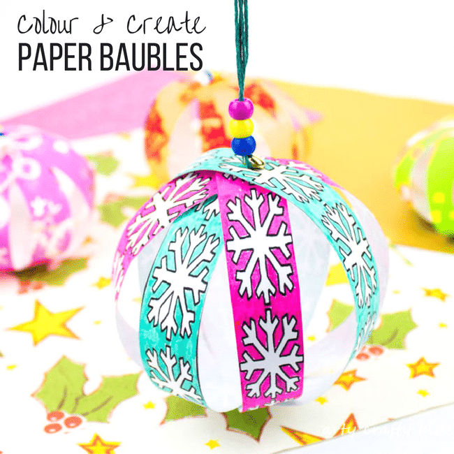 Colour and Create Christmas Paper Bauble Arty Crafty Kids
