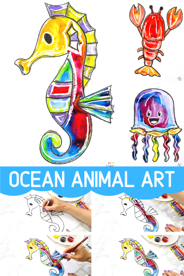Ocean Animal Watercolor Painting for Kids Arty Crafty Kids