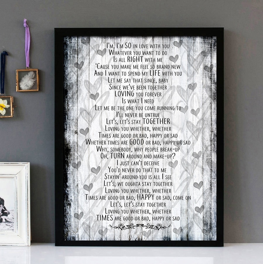 "Lets Stay Together" Al Green Framed Lyrics Wall Art