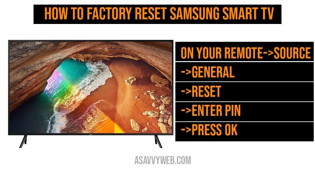 How to Factory Reset Samsung Smart tv using remote