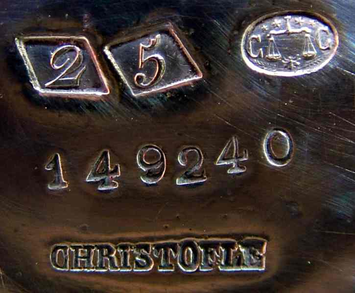 An unknown mark for silverplated hollow ware used by Christofle in
