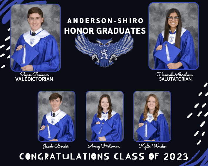 Class of 2023 Honor Graduates AndersonShiro Consolidated Independent