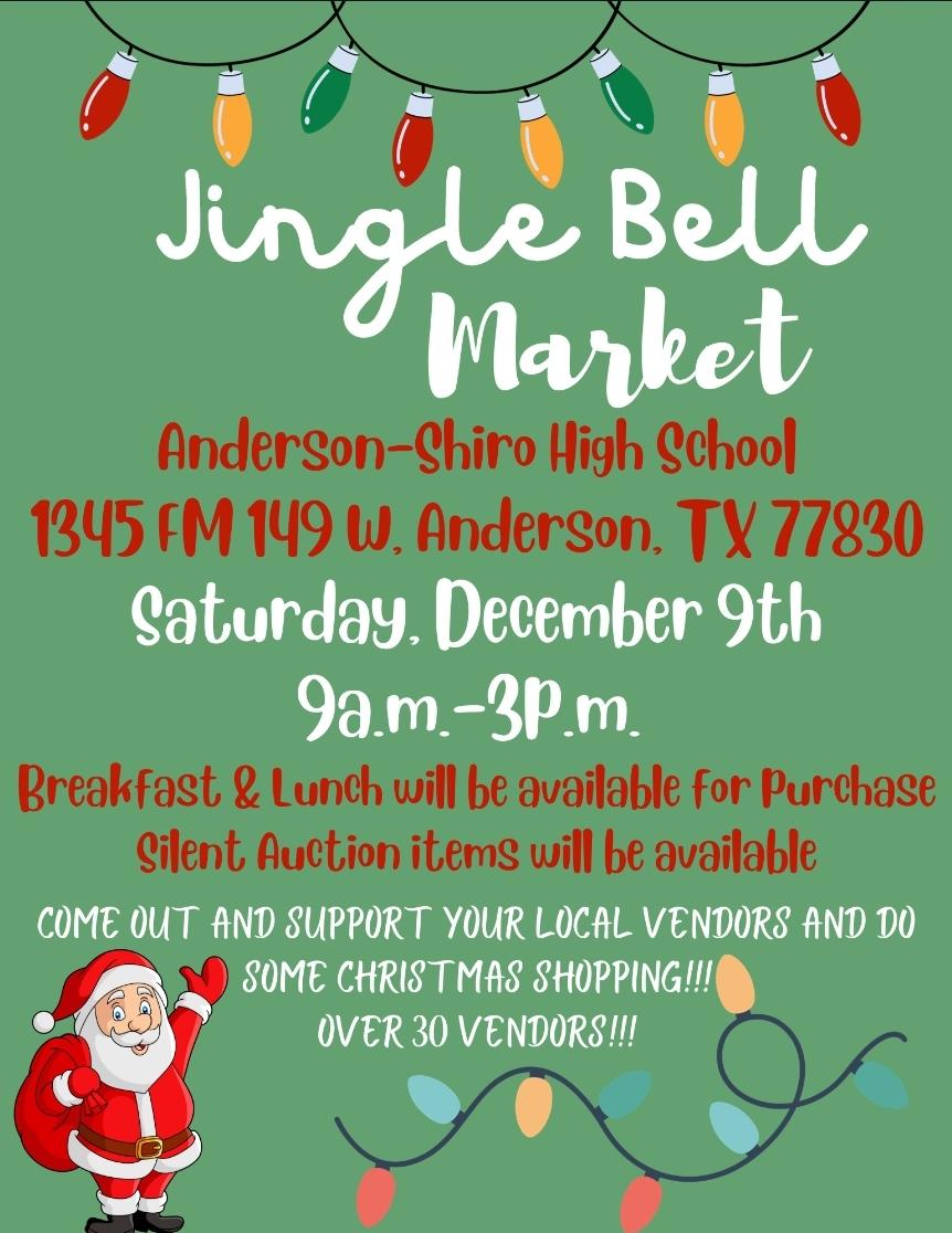 Jingle Bell Market is at ASHS this weekend! AndersonShiro
