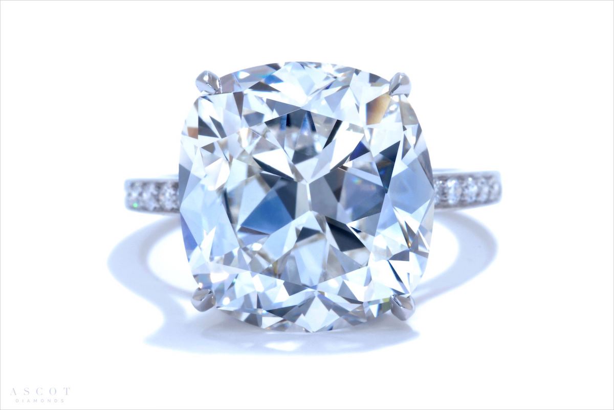 Antique Cushion Cut Diamond Engagement Ring Ascot Diamonds