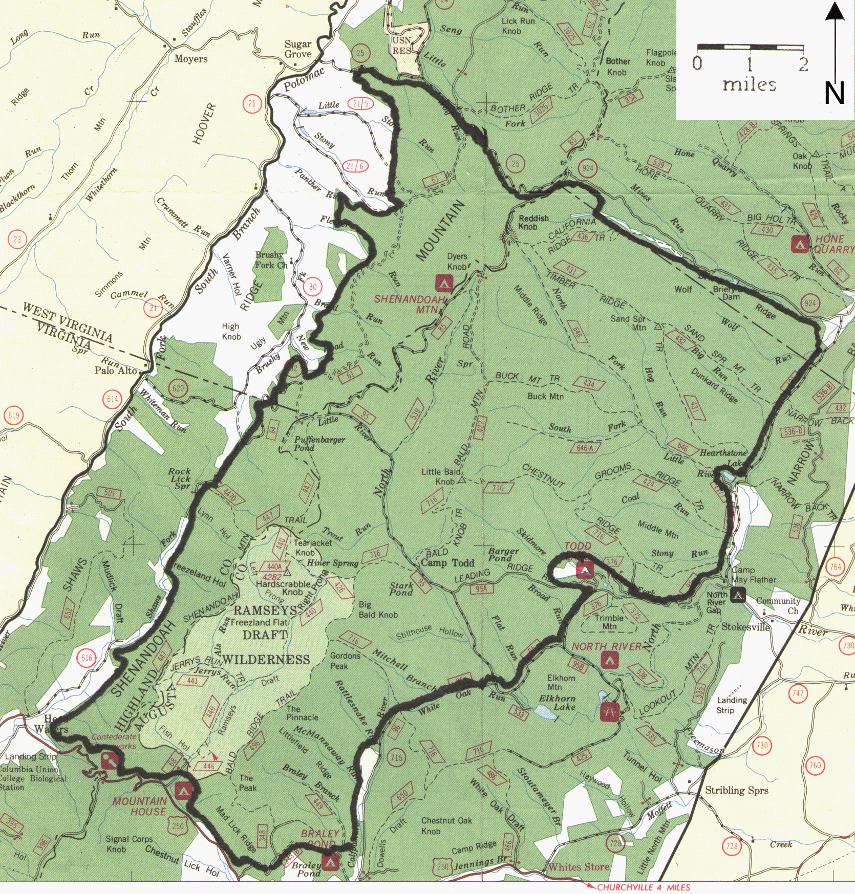 Virginia National Forest Map The Ernie Dickerman Wilderness (Proposed)