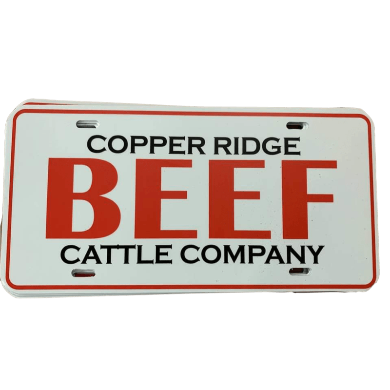 BEEF License Tag Copper Ridge Cattle Company