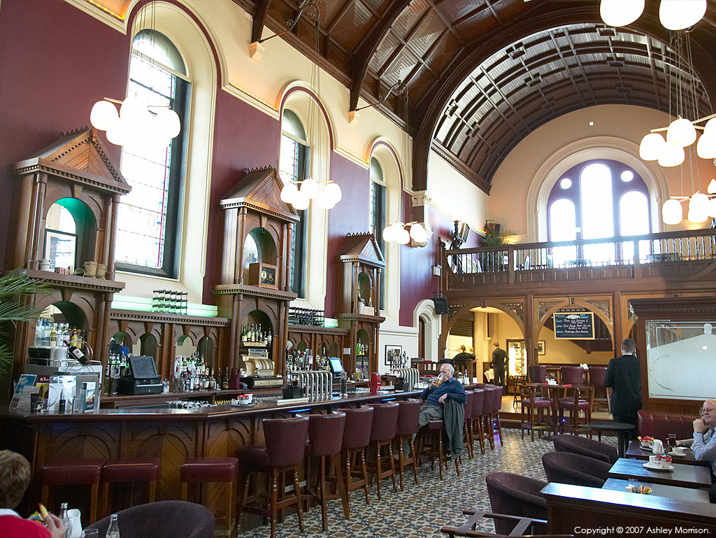 Before and after image of the Chapel bar at the Carlton Abbey Hotel in