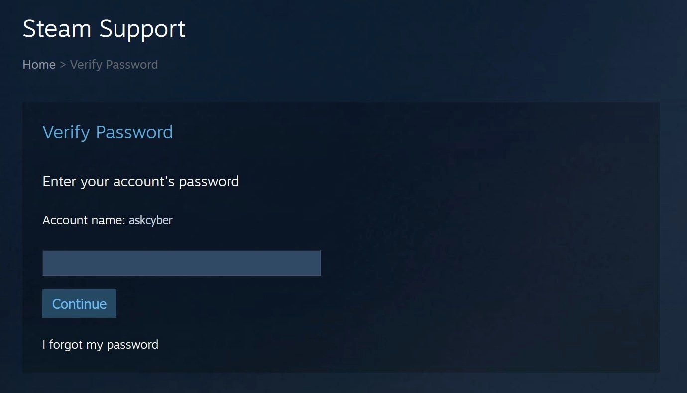 Steam Password Reset Via  Browser