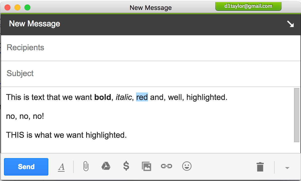 How do I highlight text in Gmail? from Ask Dave Taylor