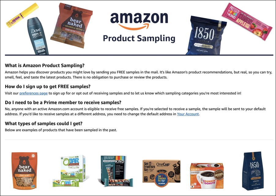 Can I Sign Up to Get Free Samples from Amazon? from Ask Dave Taylor