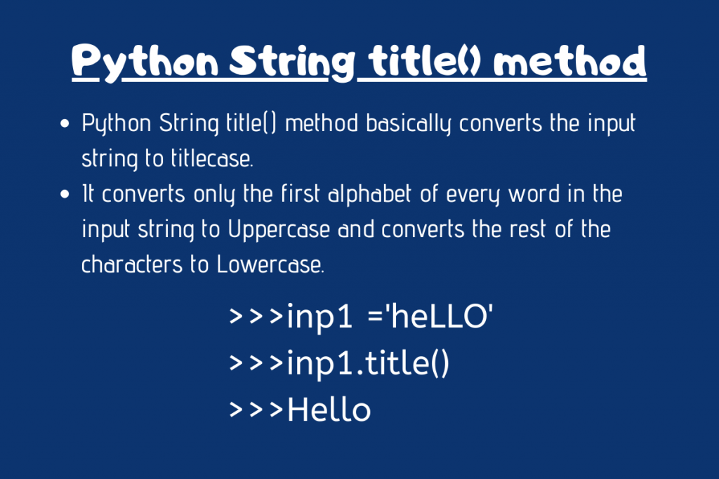 Python String title() method AskPython