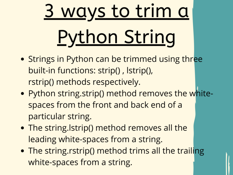 3 ways to trim a String in Python AskPython