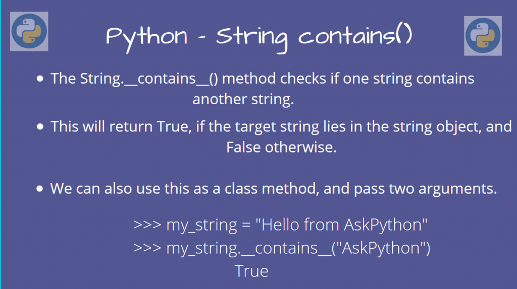 Python String contains() AskPython
