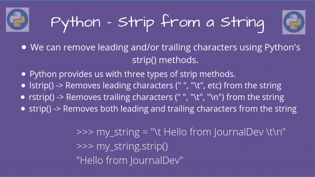 Strip from a String in Python AskPython