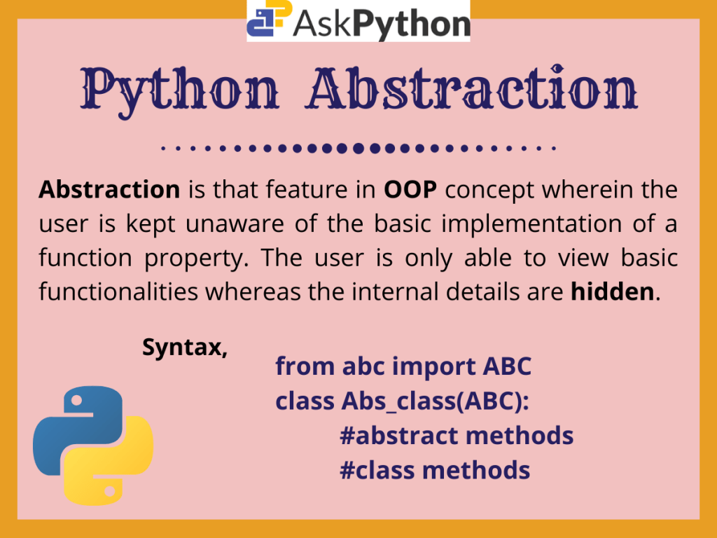 Understanding Abstraction in Python AskPython