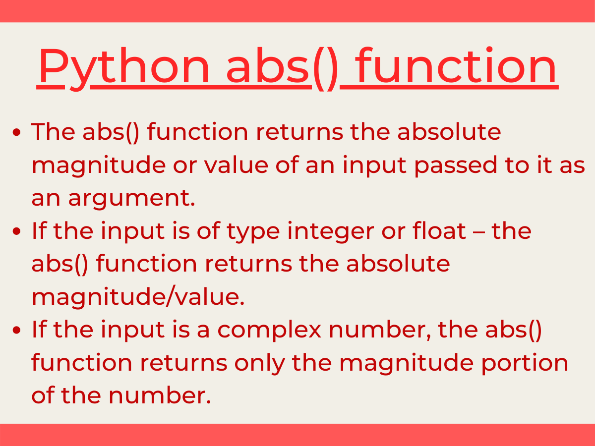Python abs() function AskPython