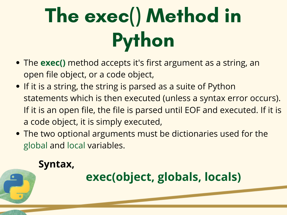 Understanding the Python exec() Method AskPython