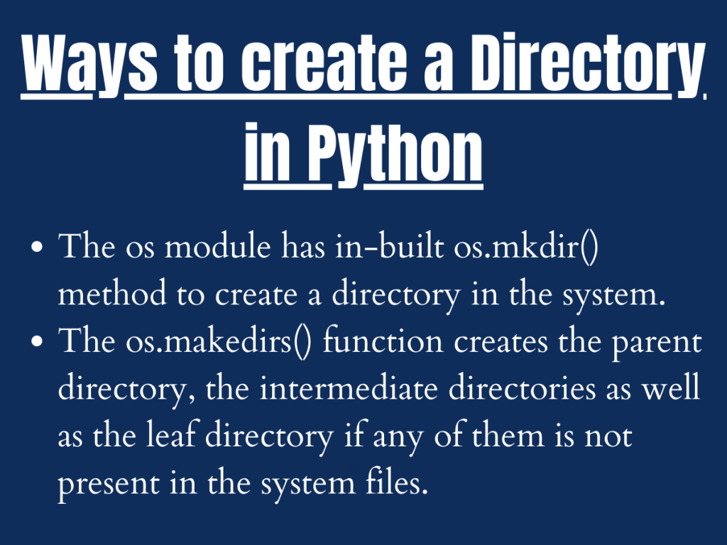 How to Create a Directory in Python AskPython