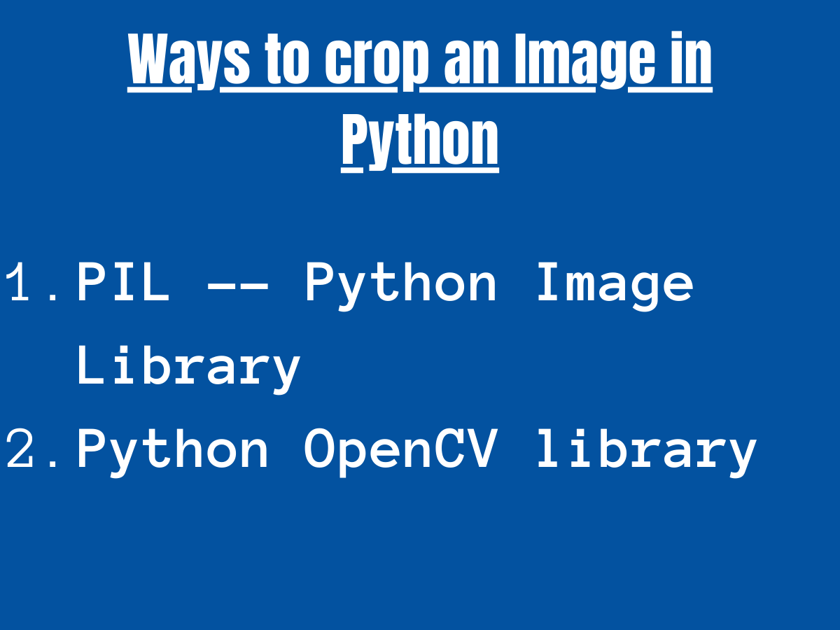 How to crop an image in Python AskPython