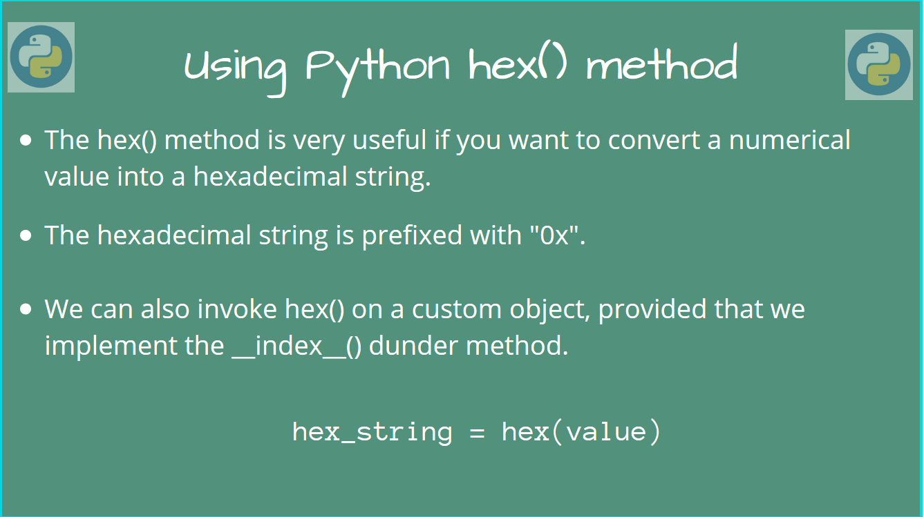 How to use the Python hex() function? AskPython