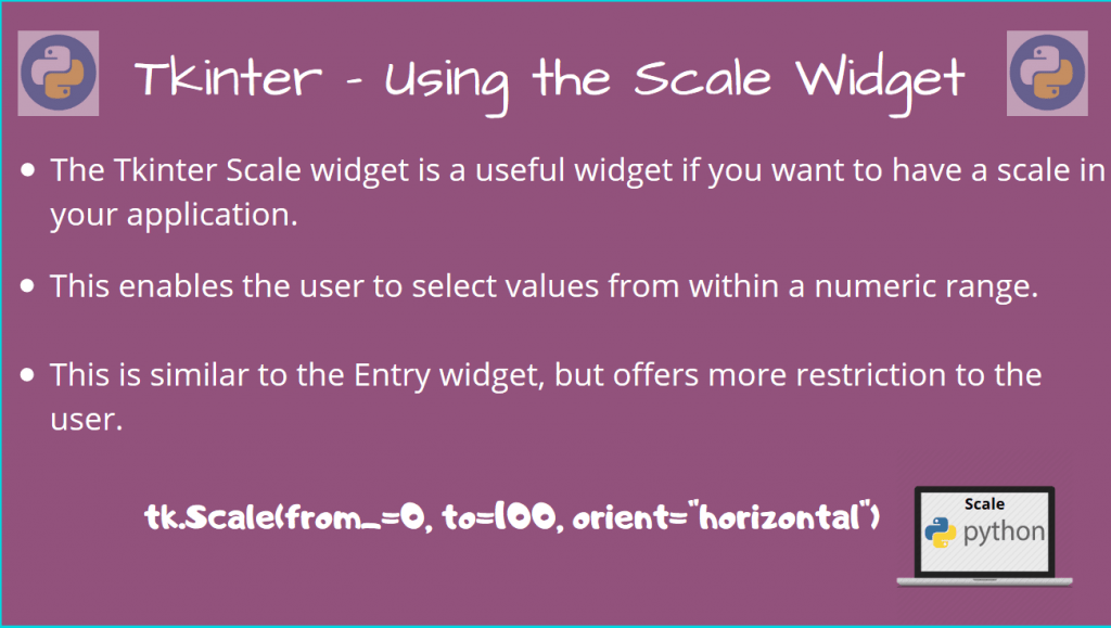 Using the Tkinter Scale Widget AskPython