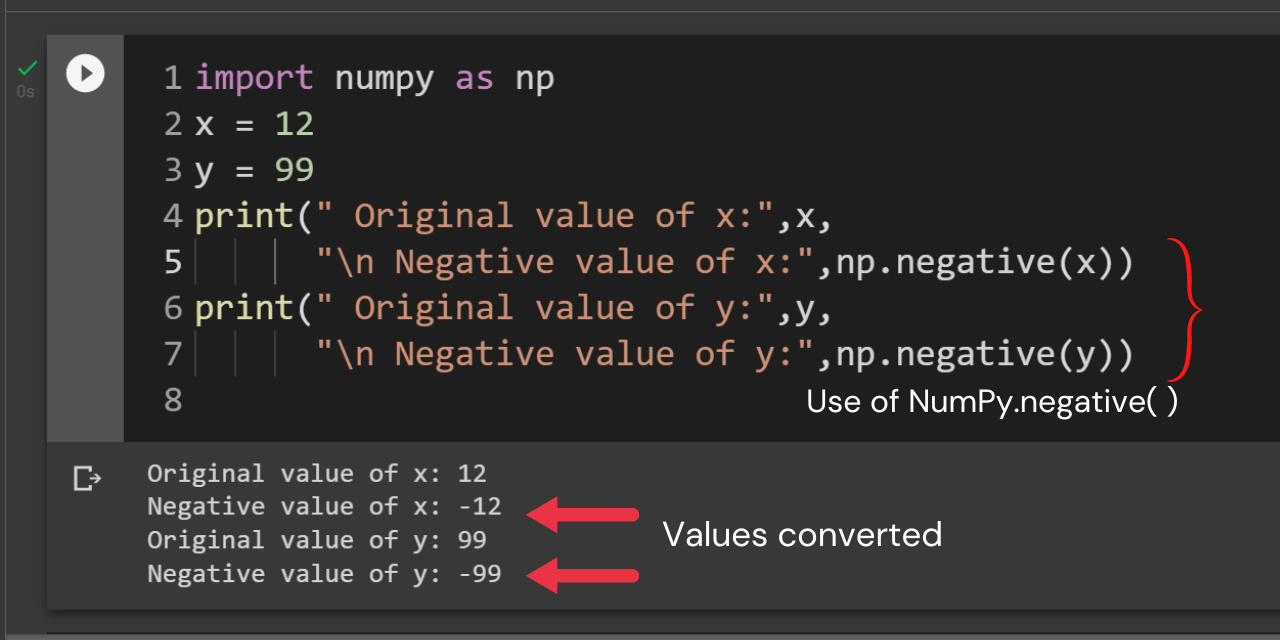 Numpy negative Numerical negative, elementwise. AskPython