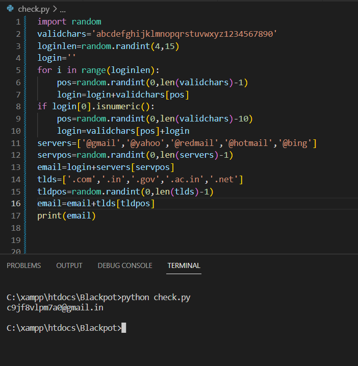 Random Email Address Generator Using Python AskPython