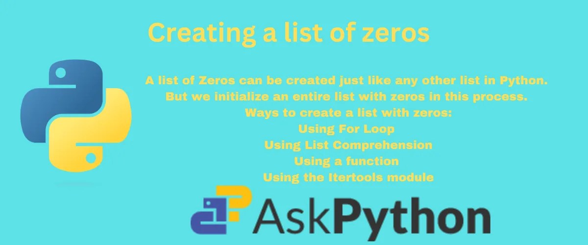 How to Create a List of Zeros? AskPython