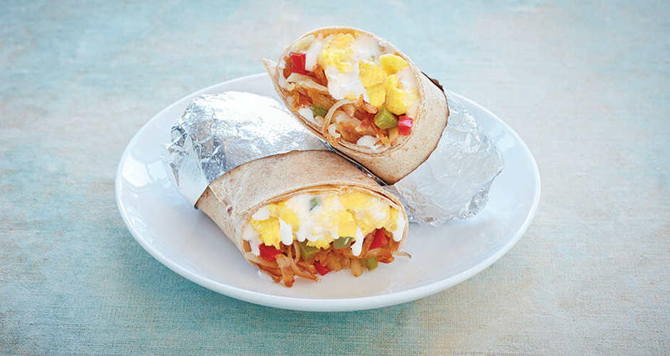 Breakfast Burrito With White Cheese Sauce Waypoint