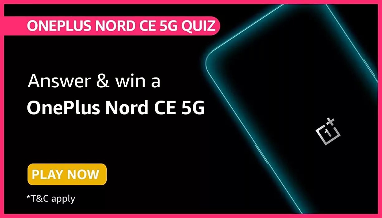 Amazon Oneplus Nord ce 5g Amazon Quiz Answers (All 5 Question Answer here) Play and Win Aspartin