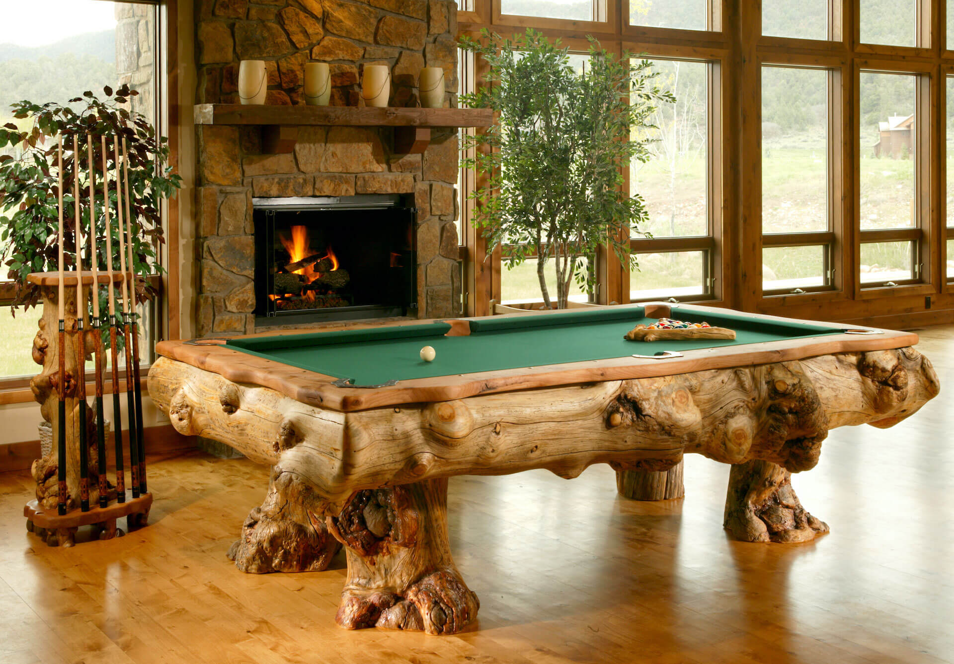 Lodgepole Burl Rustic Pool Table Aspen Rustic Inc. Custom Built