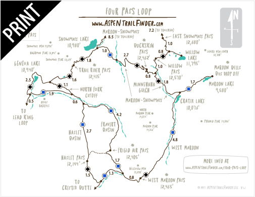 Maroon Bells Colorado Map Maroon Lake (9,585 Ft) In Aspen, Co - Aspen Trail Finder
