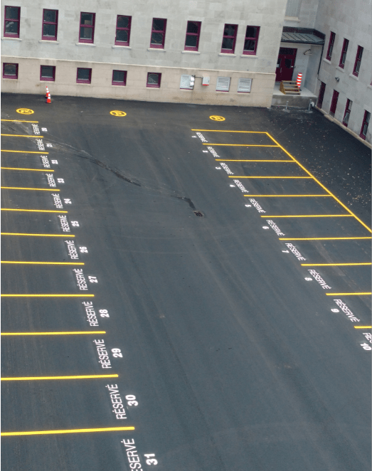 Marquage de stationnement ville de Québec, Charlesbourg, Lévis ASPHA